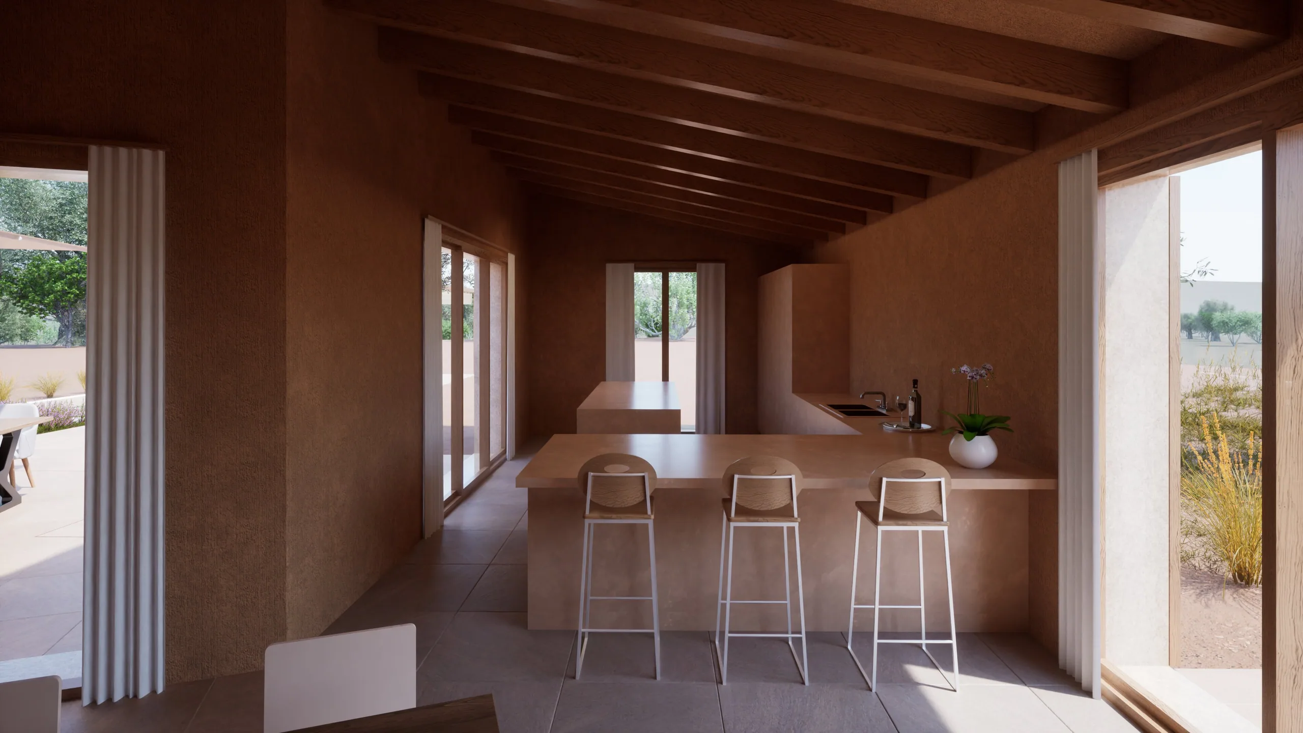 Kitchen with breakfast island